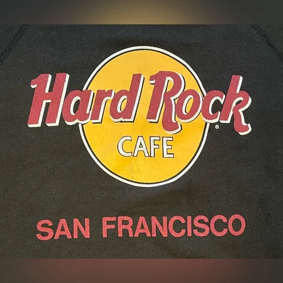 Vintage Hanes Hard Rock Cafe San Francisco Crewneck Sweatshirt Mens size Large - Picture 2 of 6